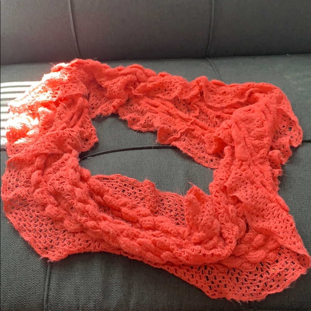 Coral pink infinity scarf